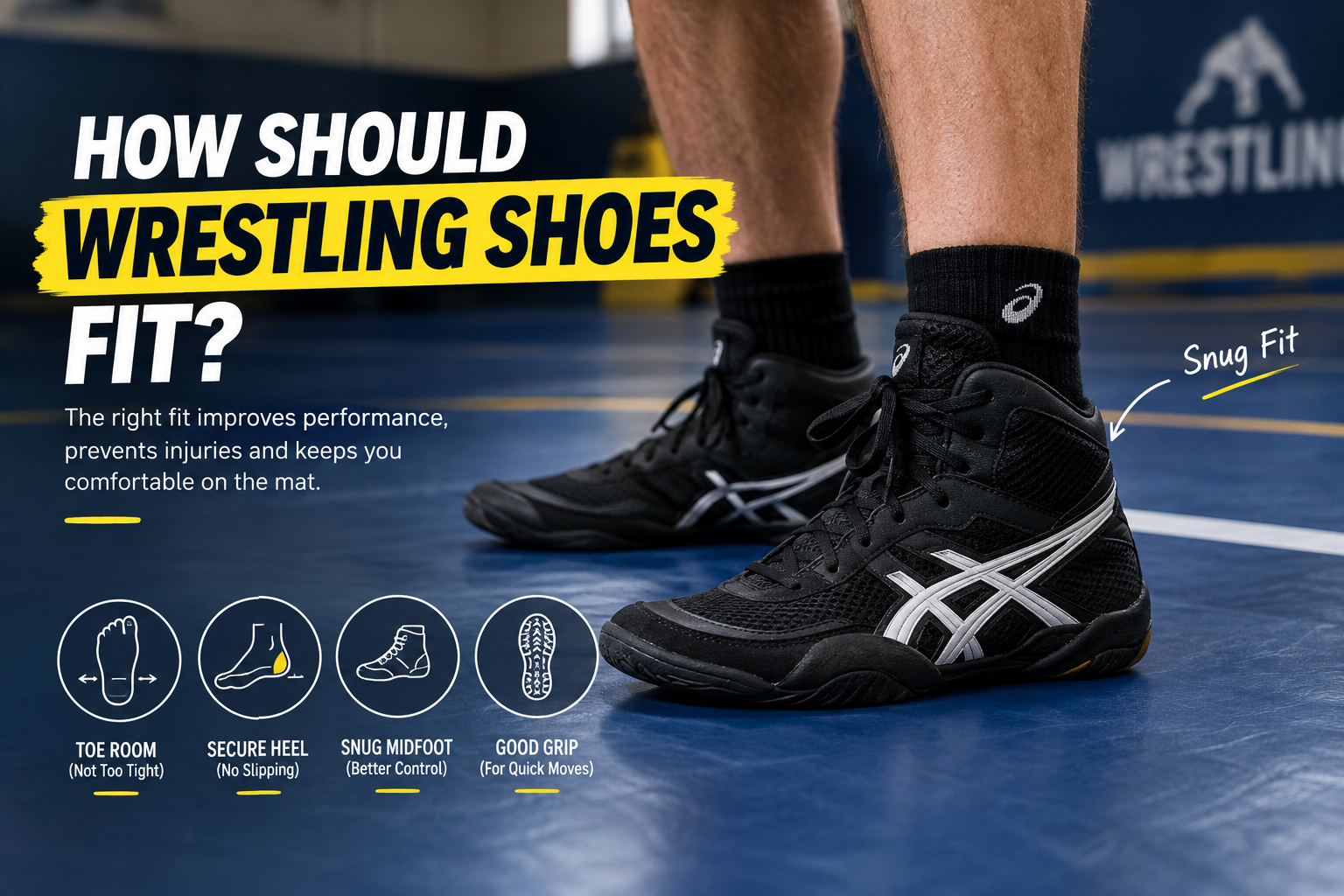 Wrestling shoe testing with calipers and measurement tools
